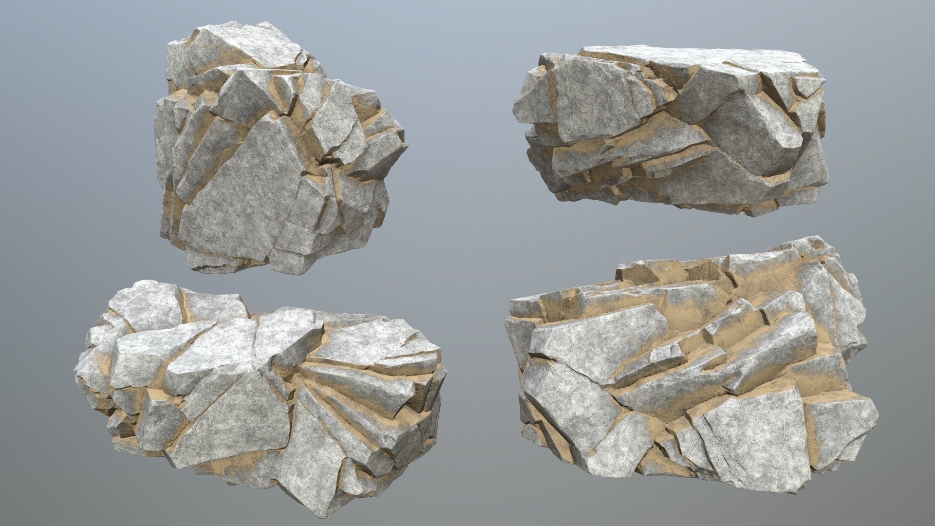 desert rocks  Low-poly 3D model_12