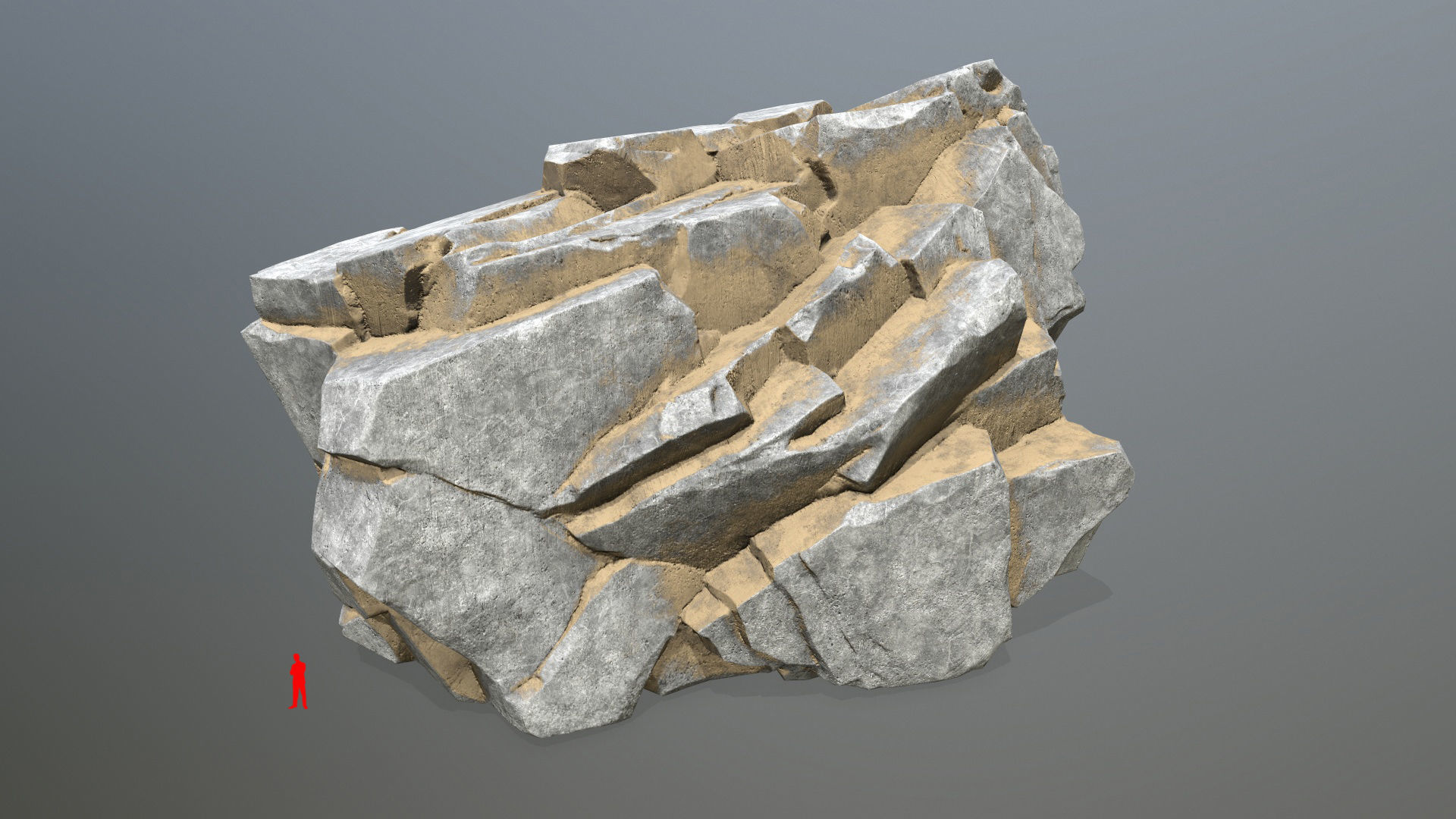 desert rocks  Low-poly 3D model_4