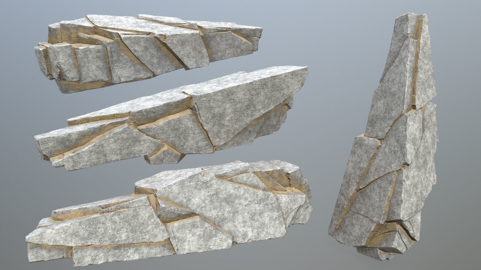 desert rocks  Low-poly 3D model_17