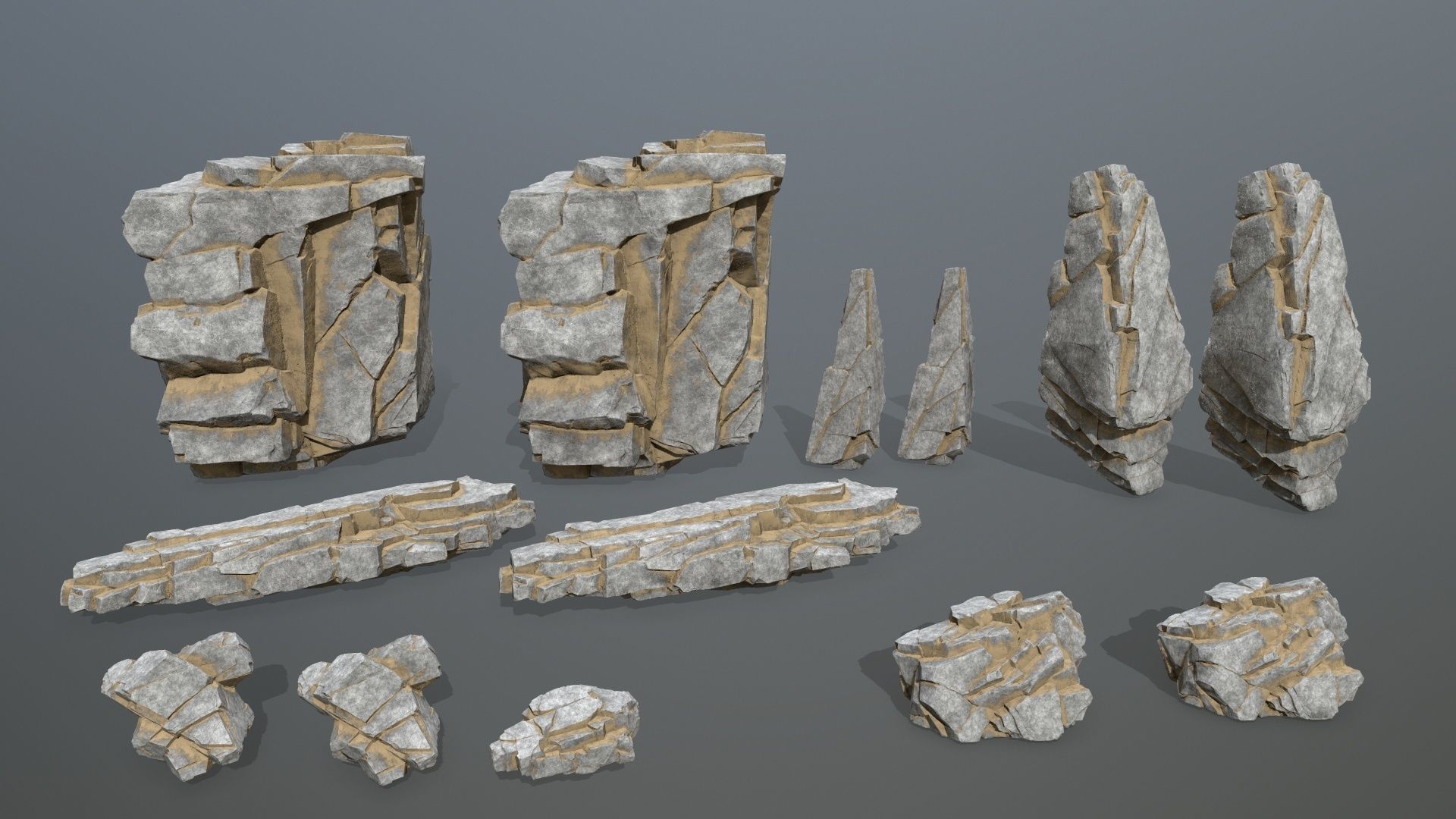 desert rocks  Low-poly 3D model_18