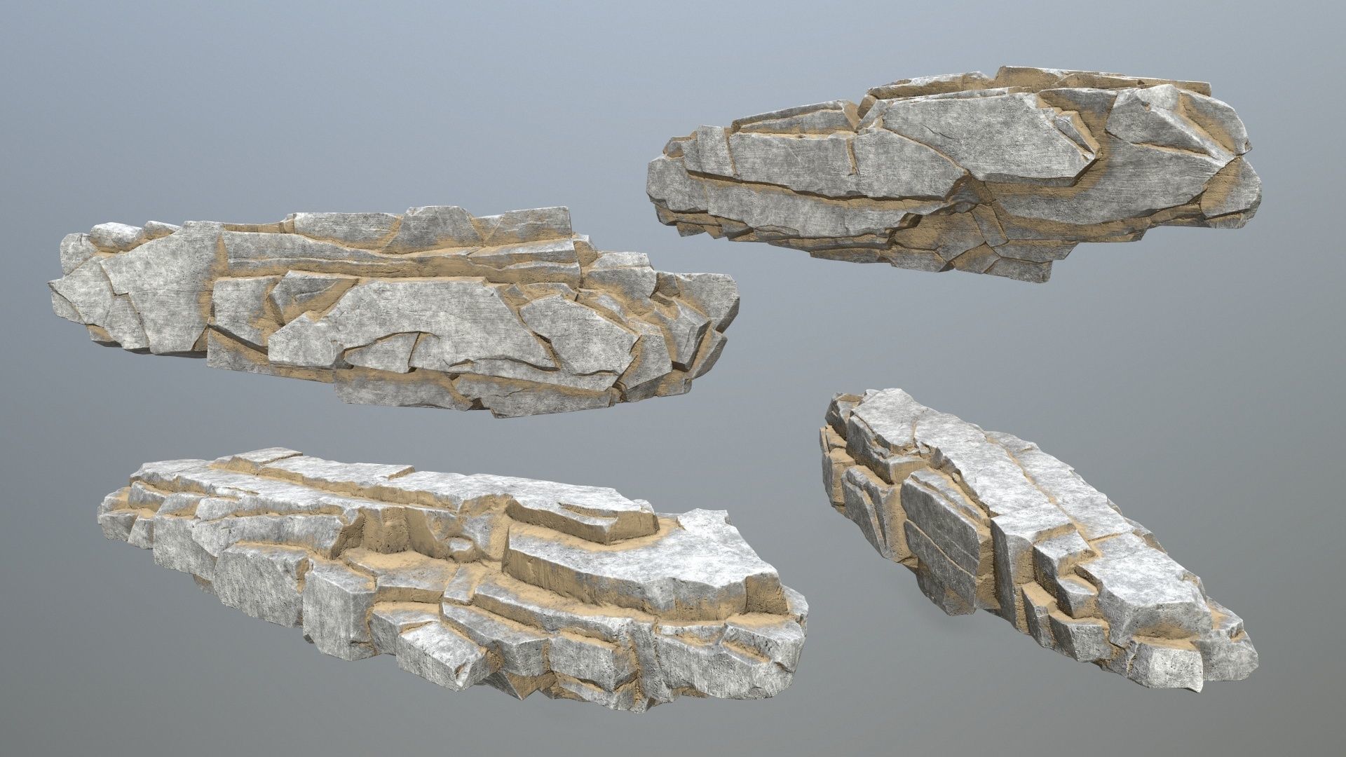 desert rocks  Low-poly 3D model_11