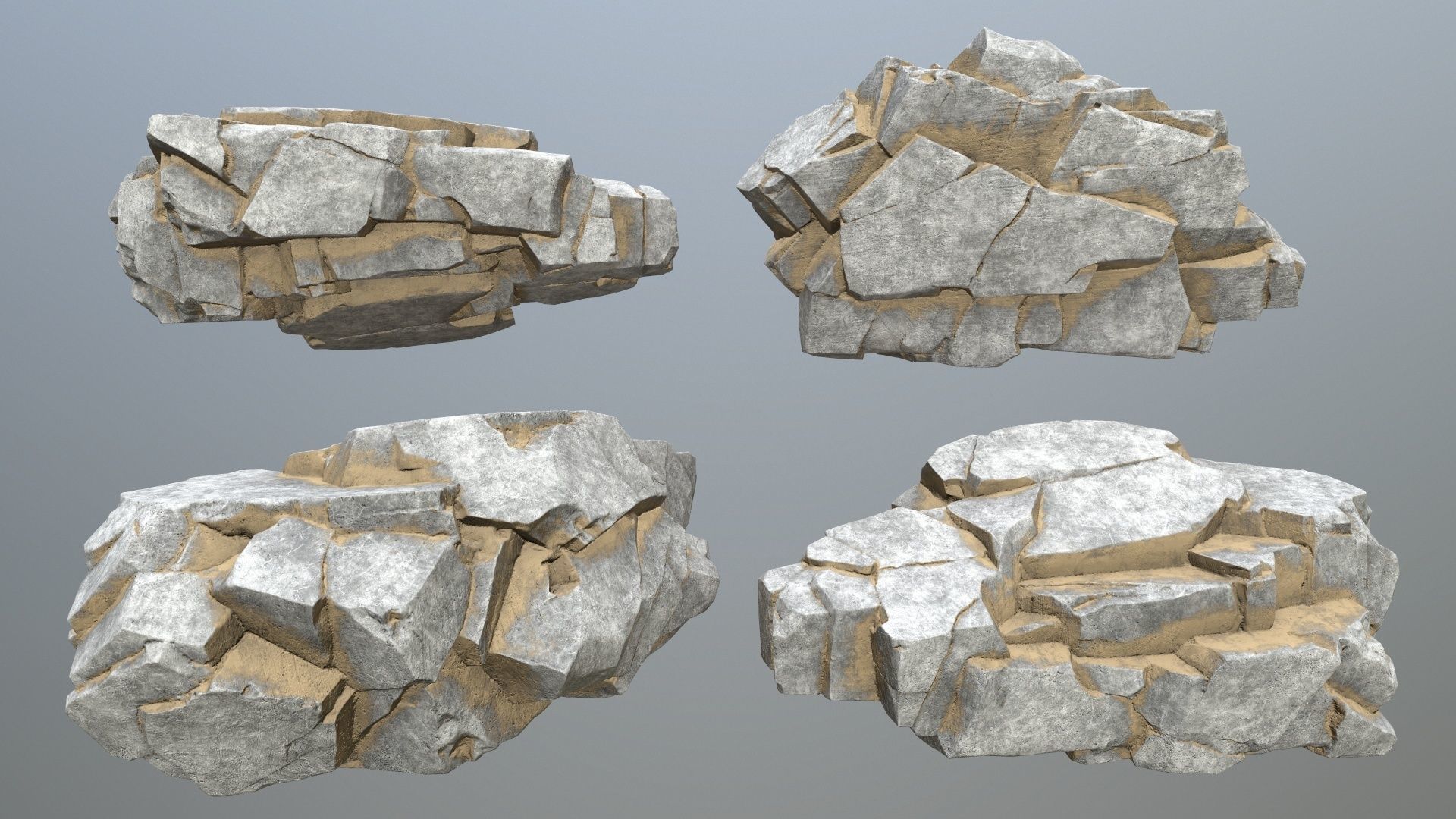 desert rocks  Low-poly 3D model_13