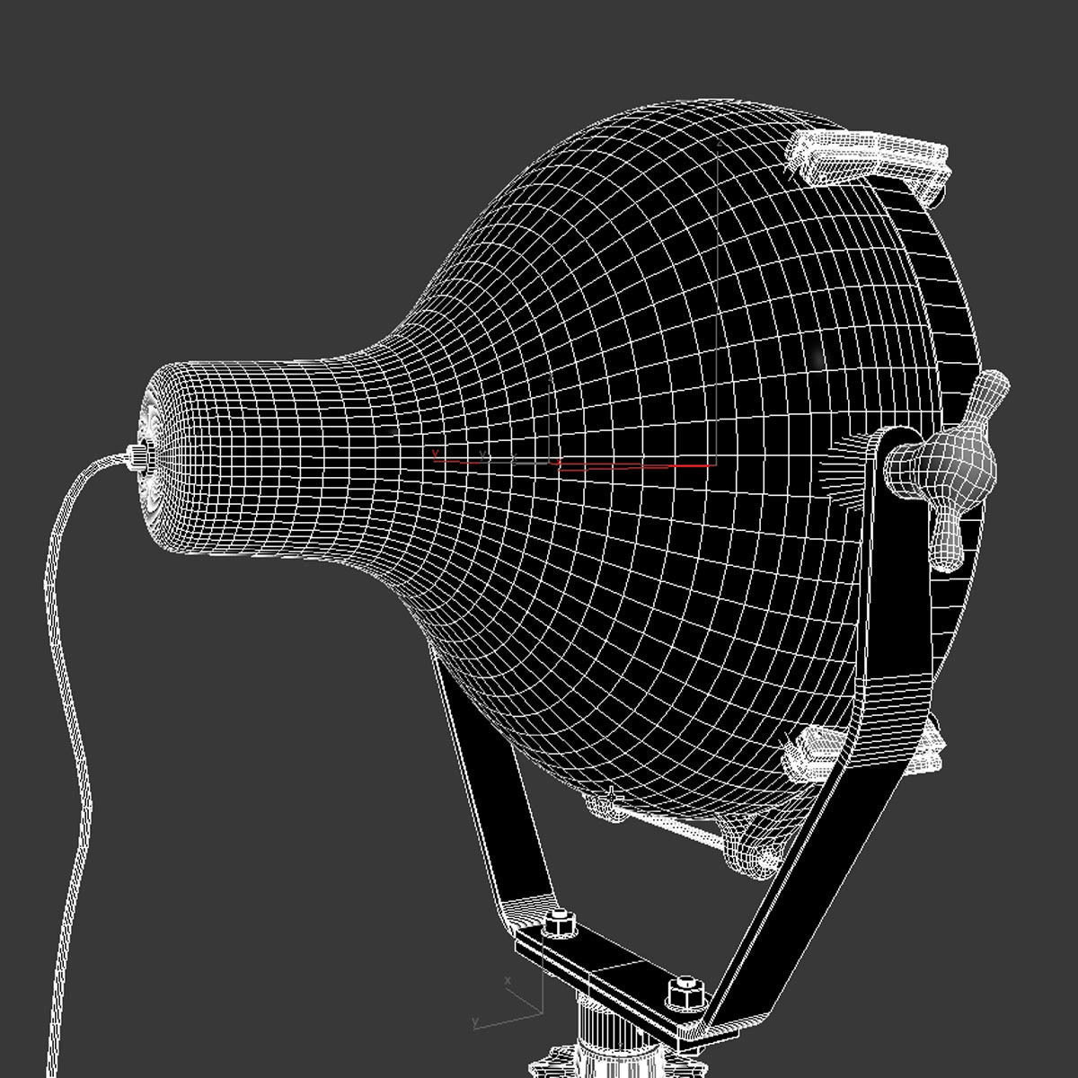 Adjustable Stage Light Floor Lamp vintage 3D model_10