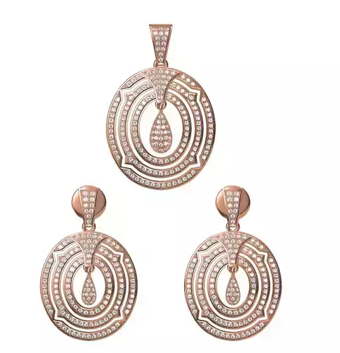 Women Earrings Pendant Set STL JCD Details