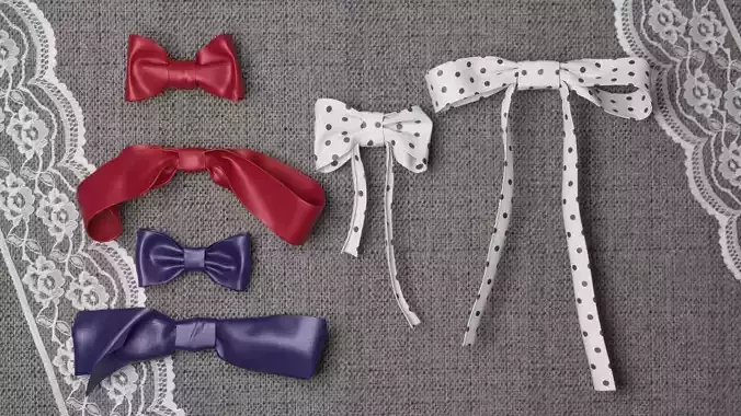 Fabric Bow bob set Low-poly