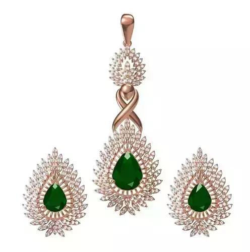 Women Earrings Pendant Set STL JCD Details