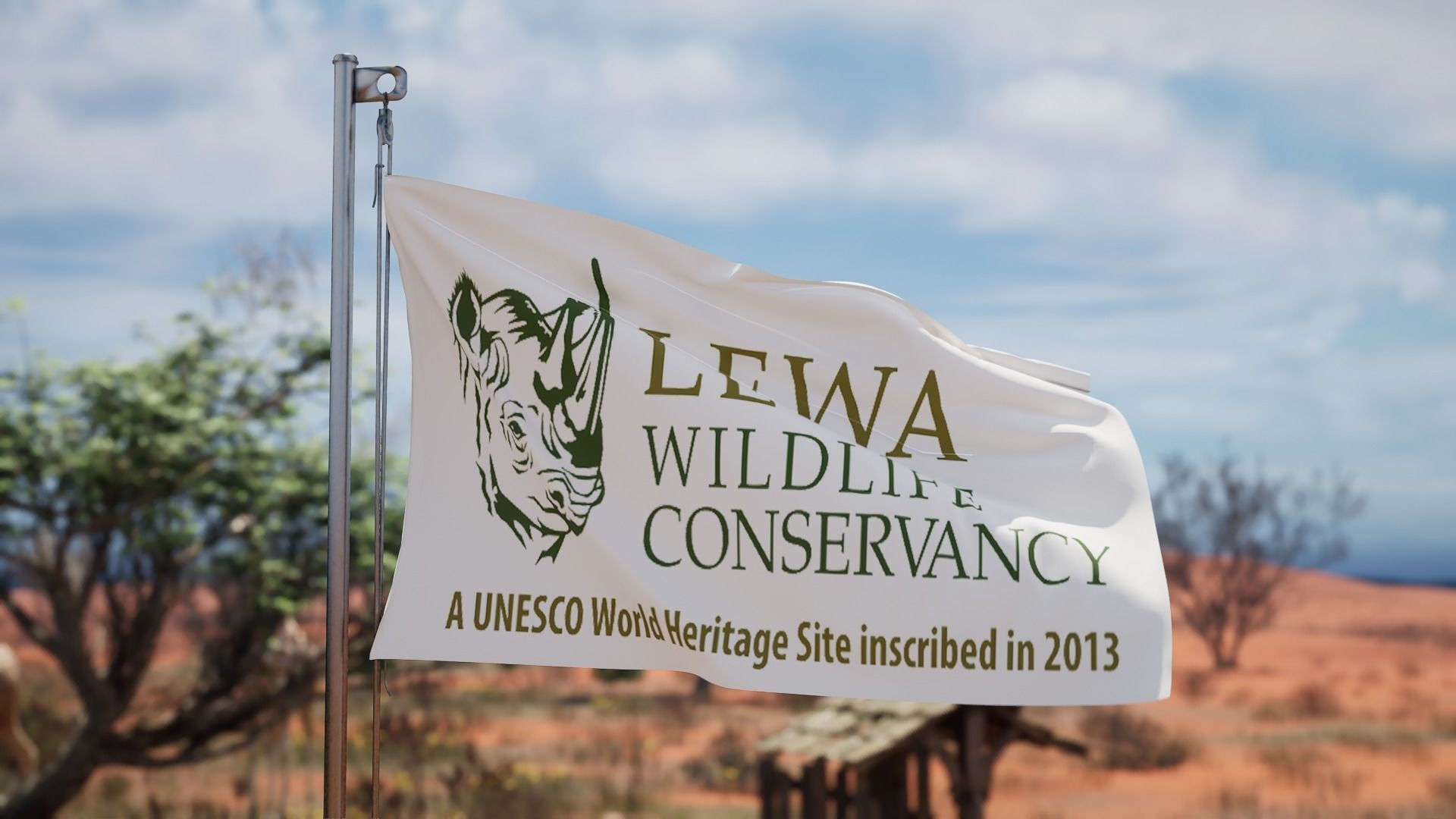 Pack of Animated Flags - 3 wind Speed 3D model_20