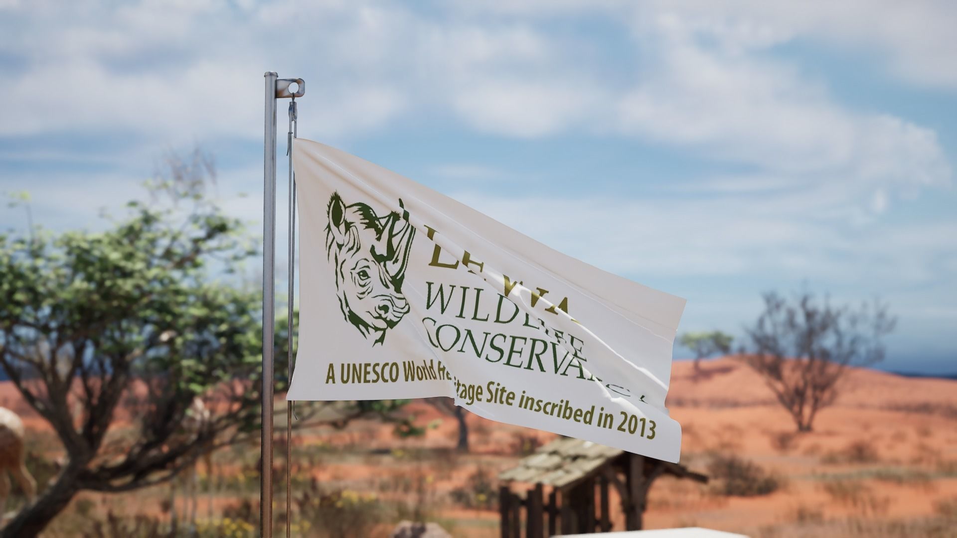 Pack of Animated Flags - 3 wind Speed 3D model_18