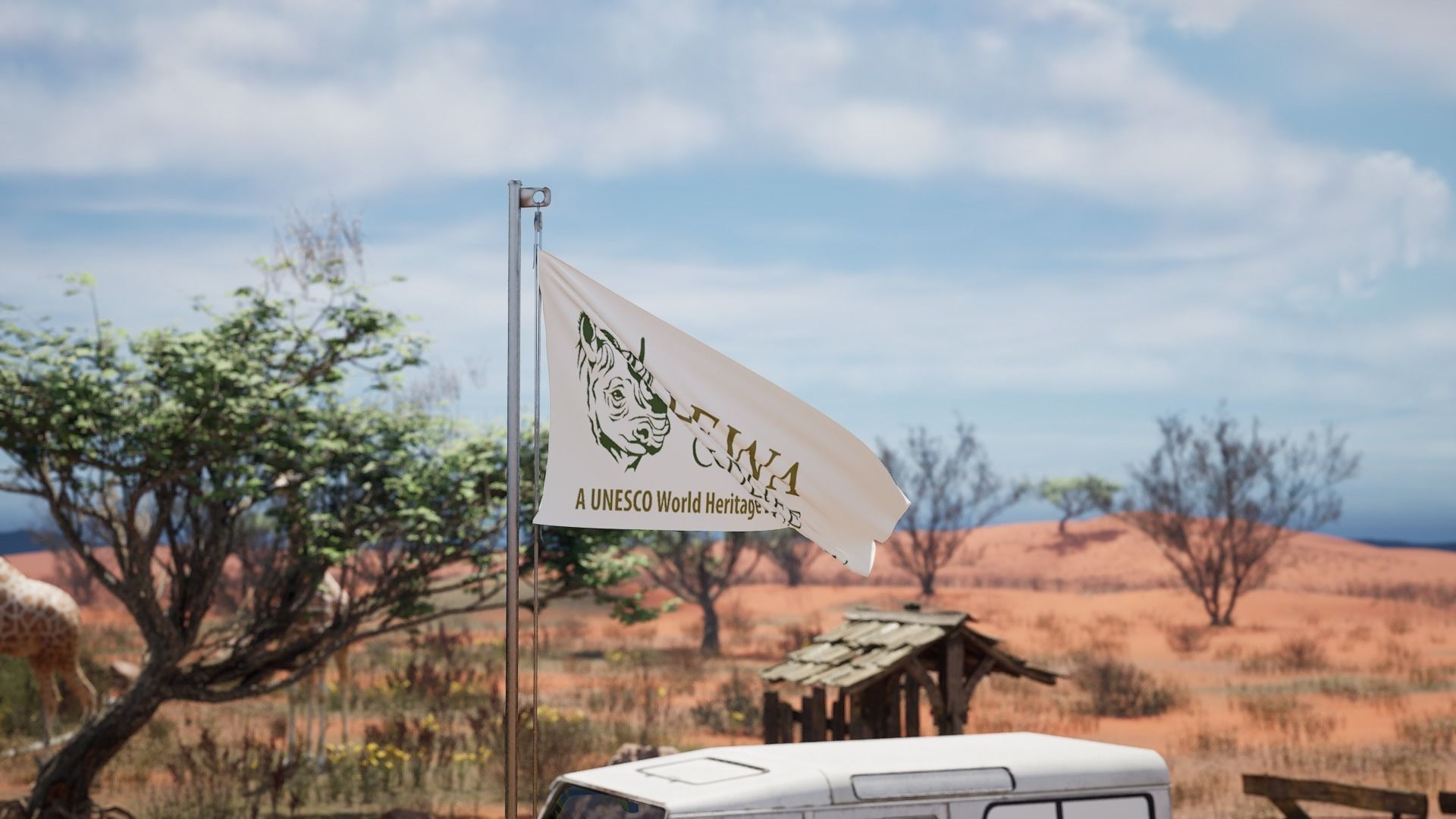 Pack of Animated Flags - 3 wind Speed 3D model_16