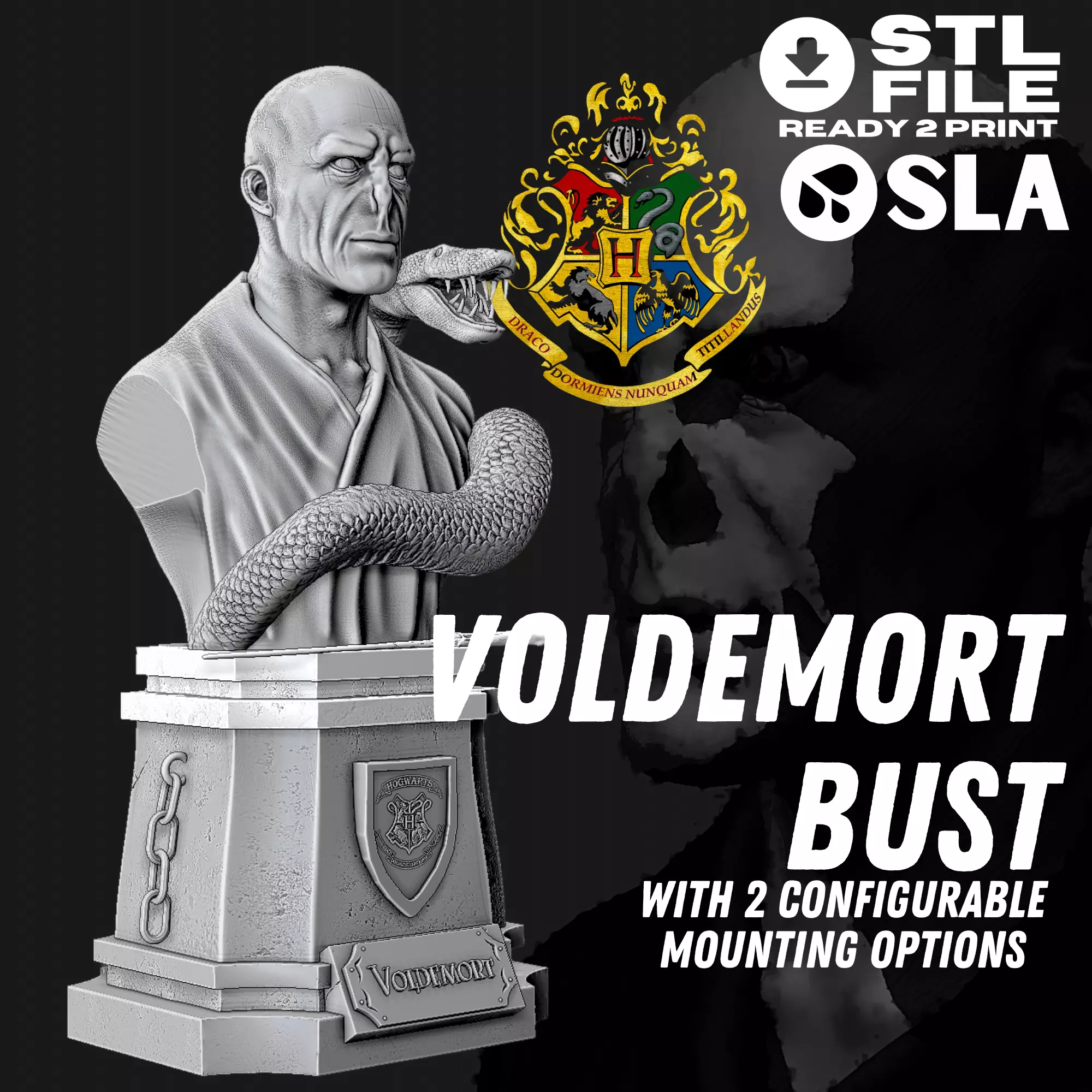 Voldemort Bust - Harry Potter 3D print model_0