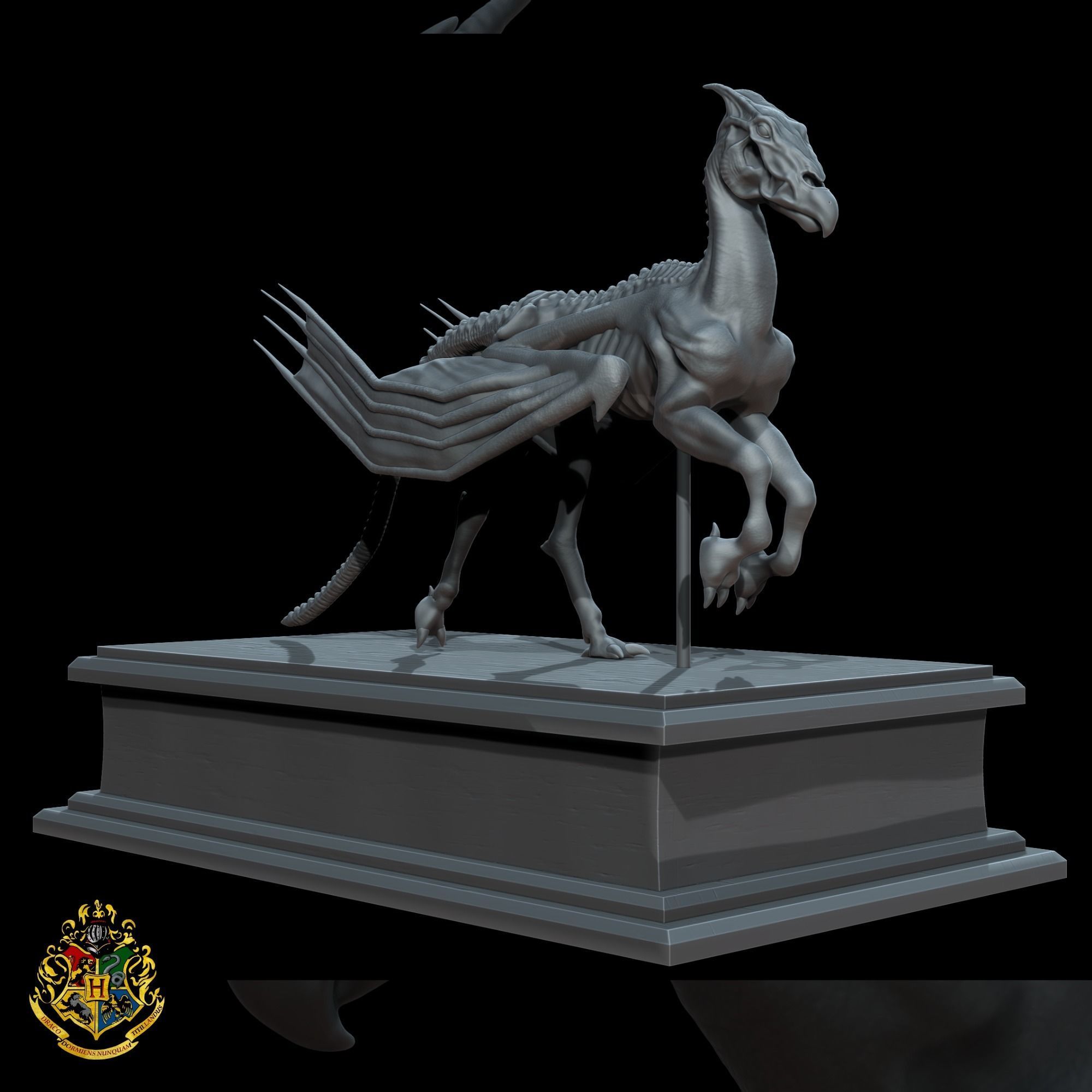 Thestral sculpture - Harry Potter 3D print model_3