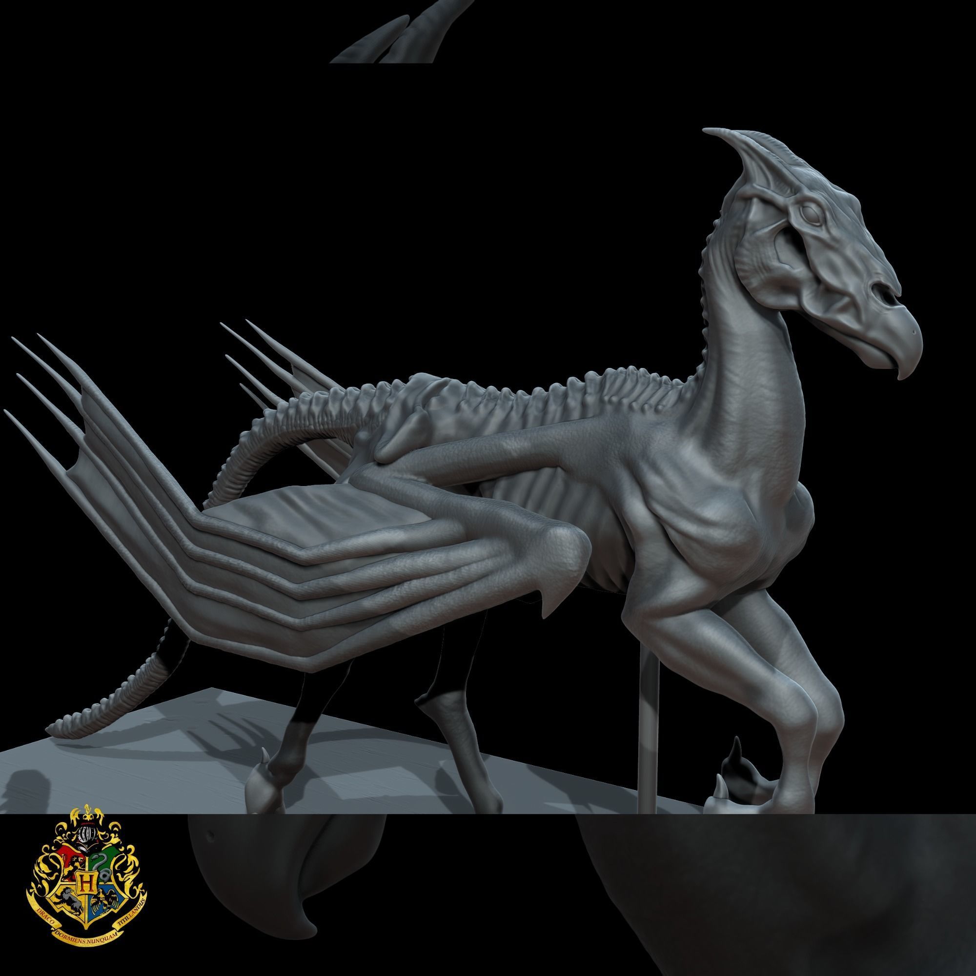 Thestral sculpture - Harry Potter 3D print model_6