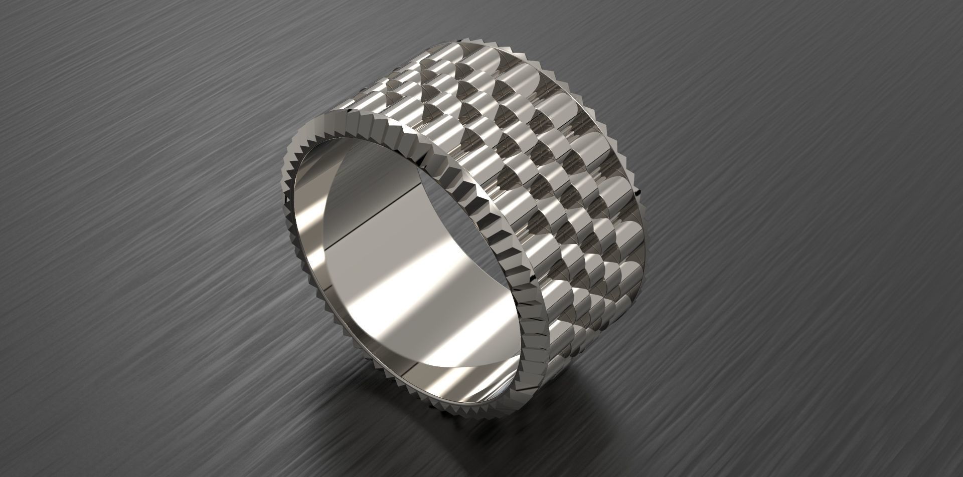 Wedding ring width 12 mm 3D print model_3
