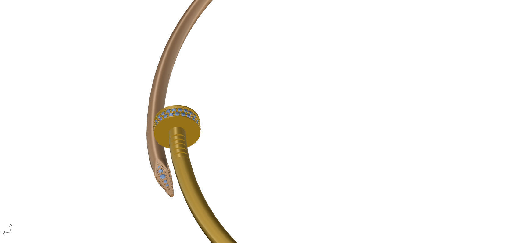 JUSTE UN CLOU NECKLACE 3D print model_4