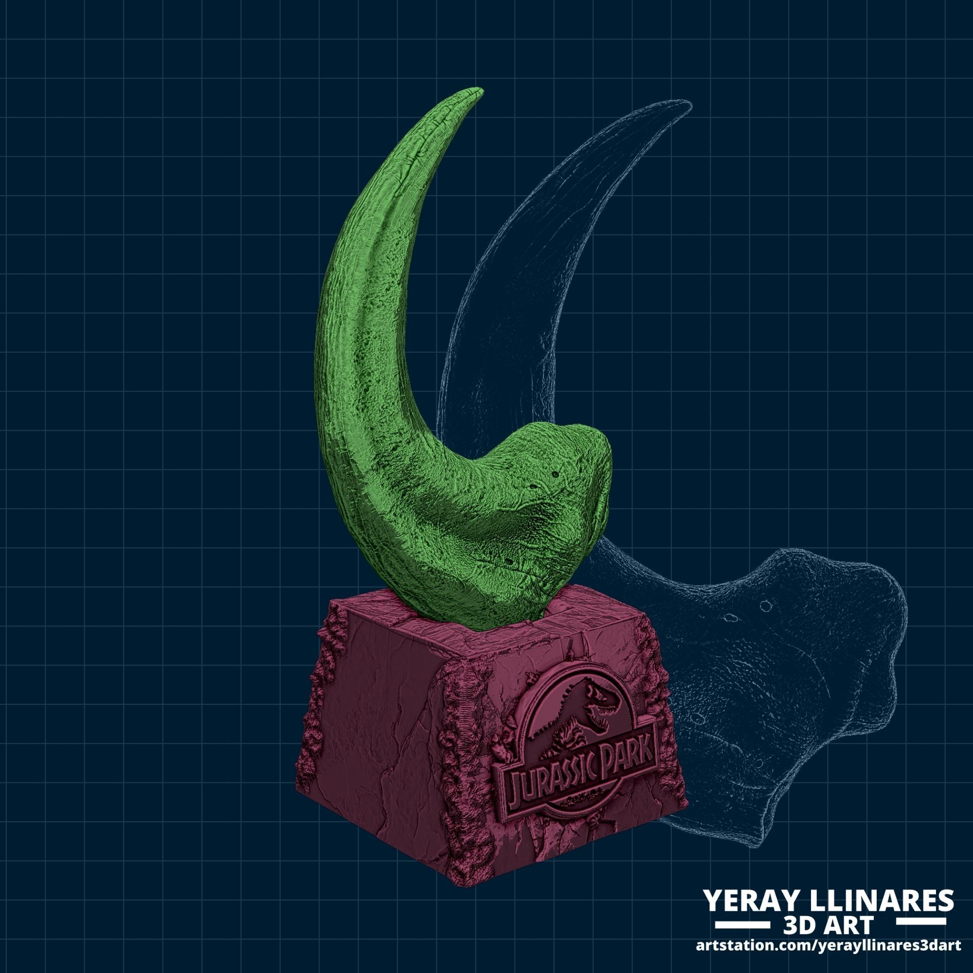 Jurassic Park Velociraptor Claw 3D print model_5