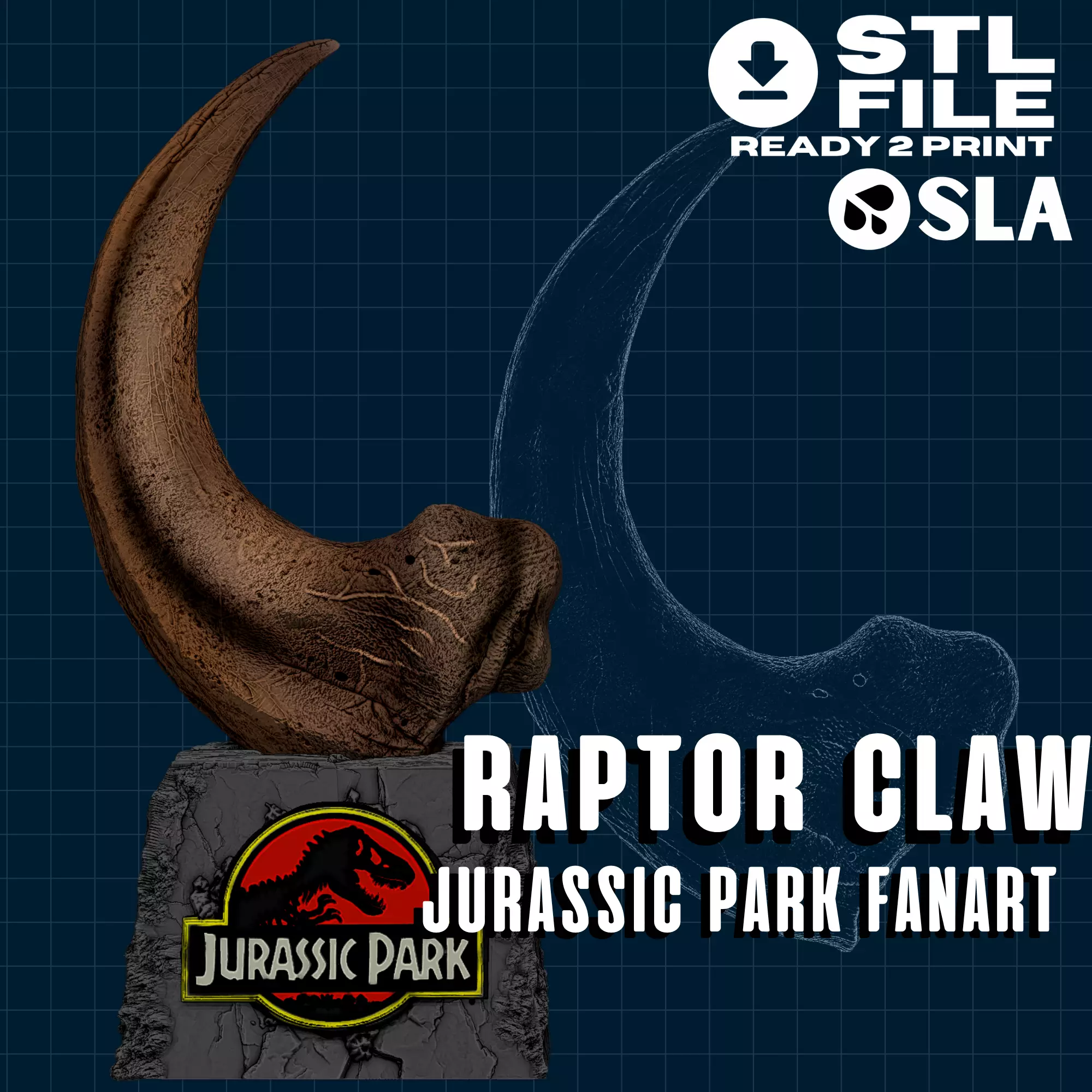 Jurassic Park Velociraptor Claw 3D print model_0