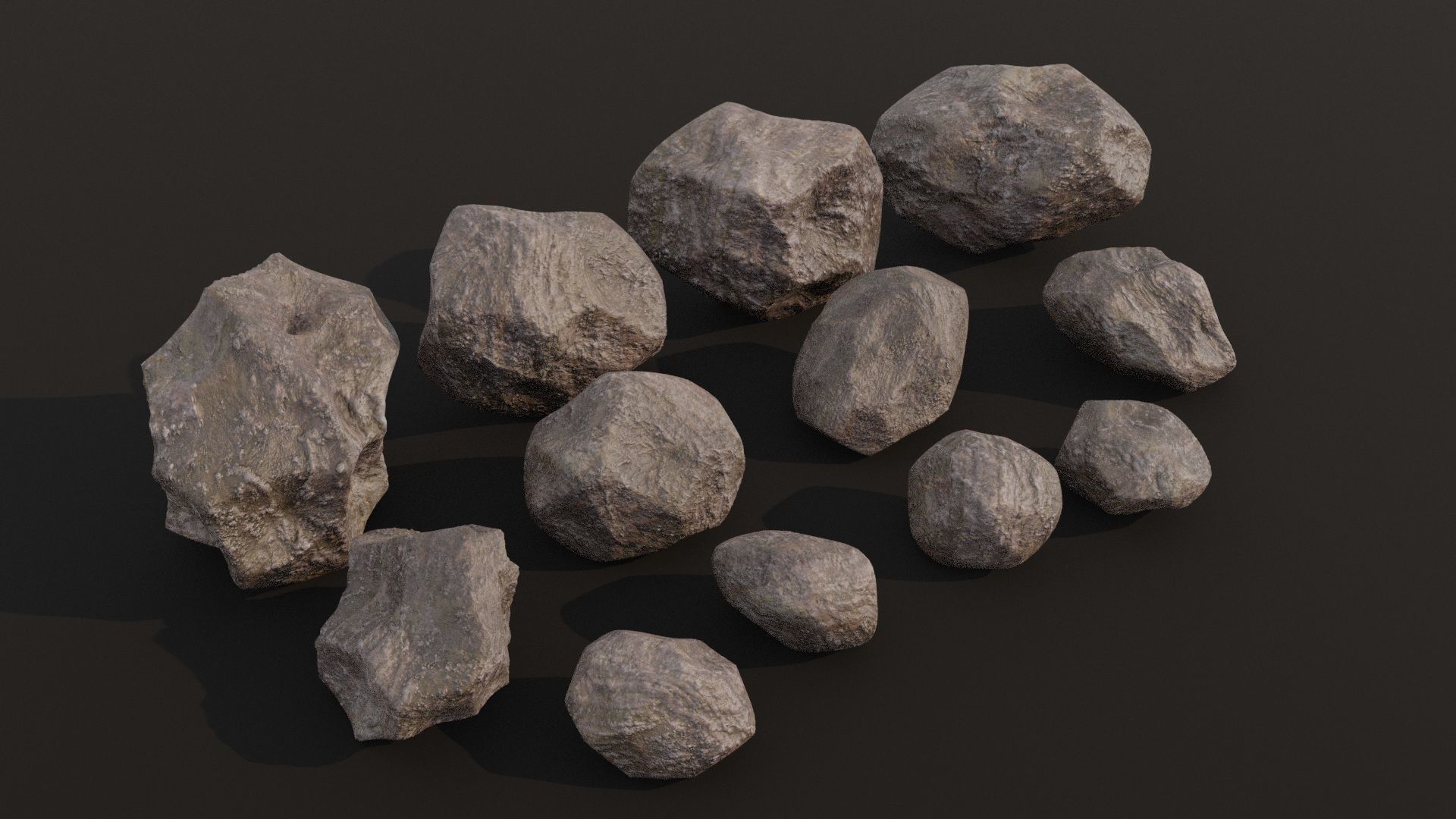 3D PBR Rocks GameReady Low-poly 3D model_1