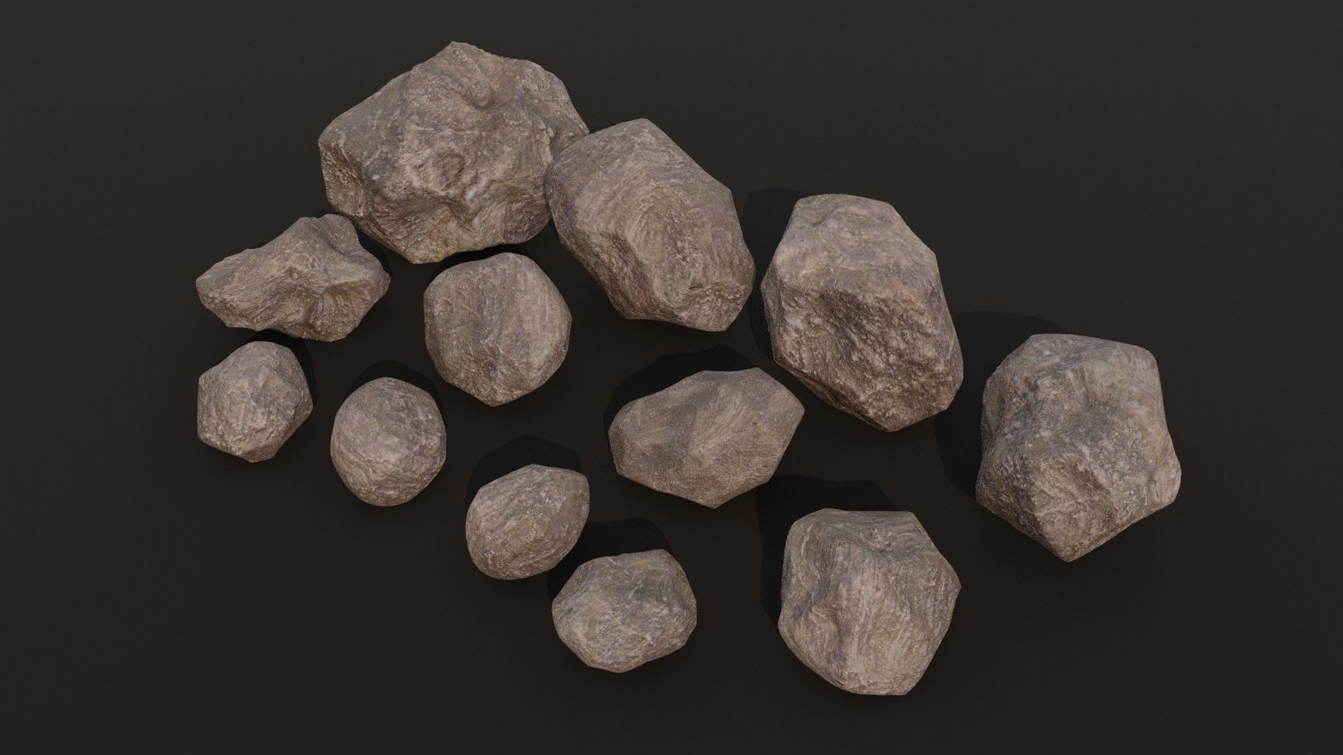 3D PBR Rocks GameReady Low-poly 3D model_4