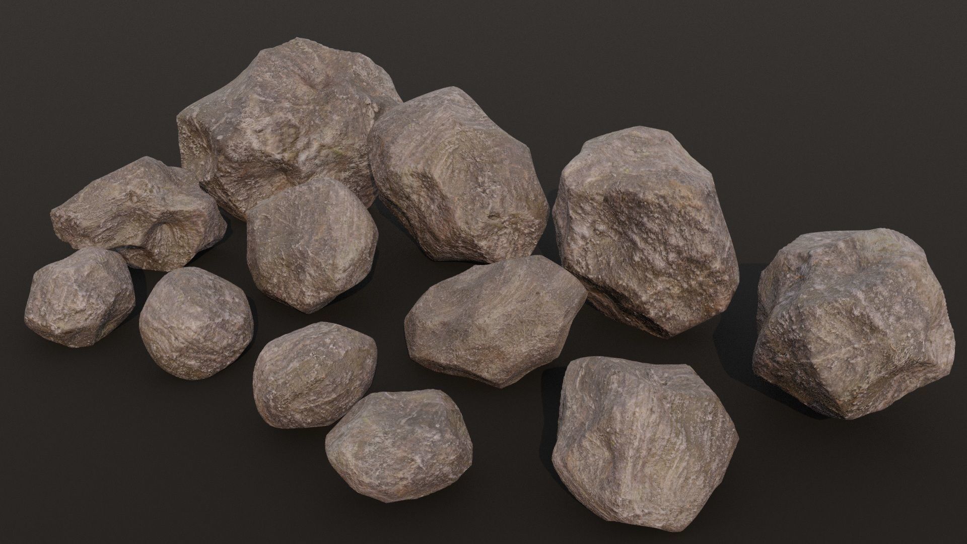 3D PBR Rocks GameReady Low-poly 3D model_2