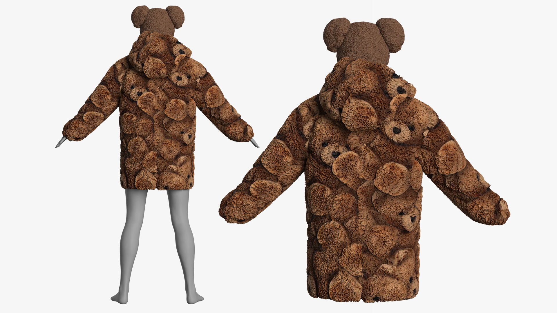 Oversize Sherpa Jacket and Hat Fitted to Gen8 Body Mesh 3D model_6