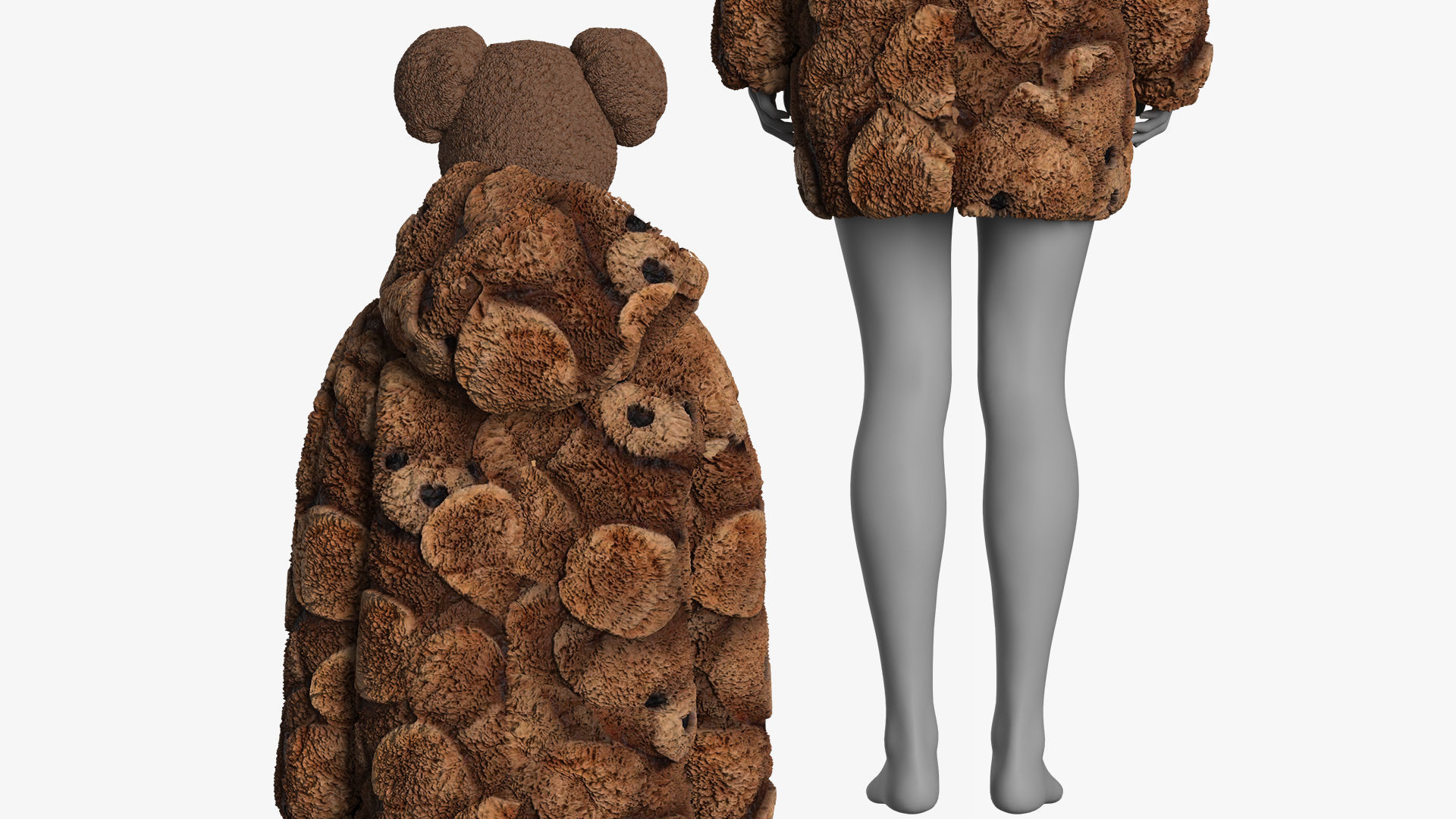 Oversize Sherpa Jacket and Hat Fitted to Gen8 Body Mesh 3D model_3