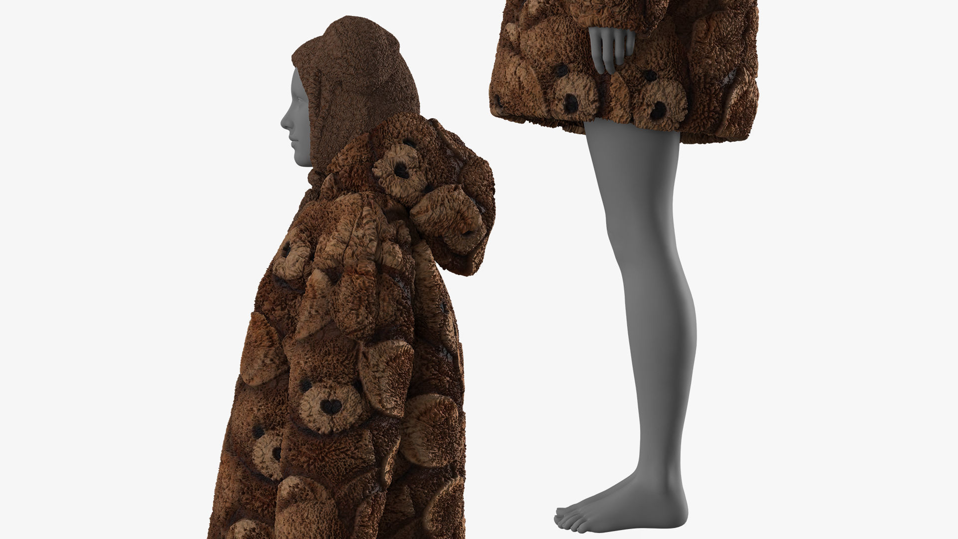 Oversize Sherpa Jacket and Hat Fitted to Gen8 Body Mesh 3D model_2