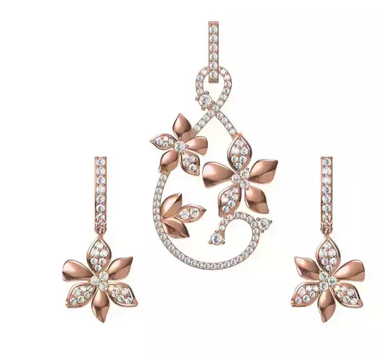 Women Earrings Pendant Set STL JCD Details