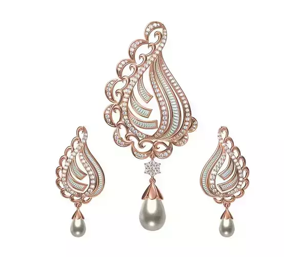 Women Earrings Pendant Set STL JCD Details