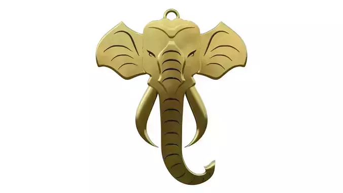 Elephant pendant gold silver ready to print 3d model necklace