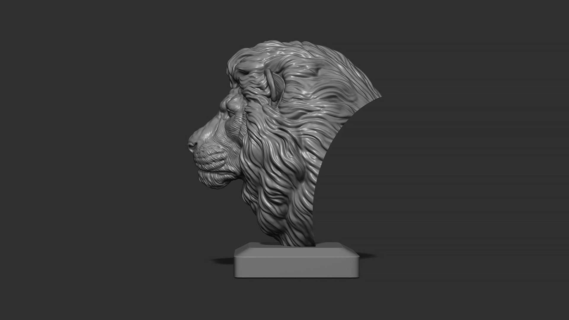 Lion quiet 3D print model_3
