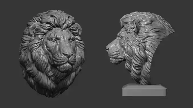 Lion quiet 3D print model Lion quiet 3D print model