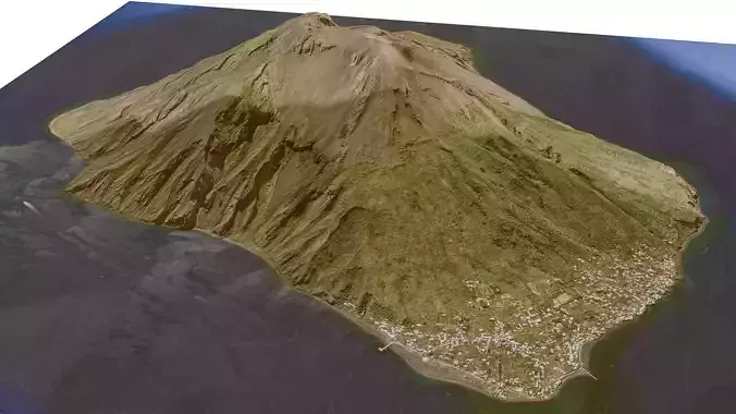 Stromboli volcano islands 3D Model 3D model