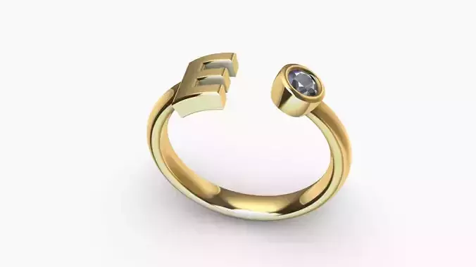 e  diamond ring 3D print model