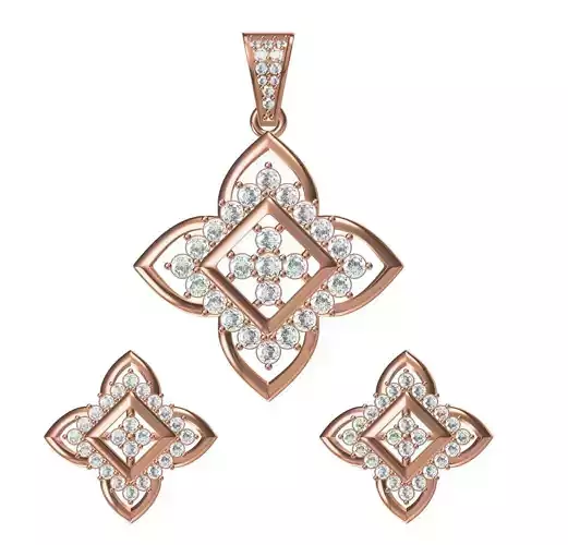 Women Earrings Pendant Set STL JCD Details