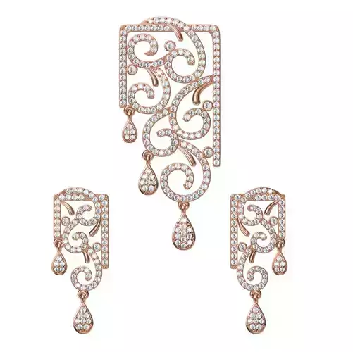 Women Earrings Pendant Set STL JCD Details
