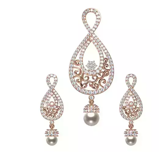 Women Earrings Pendant Set STL JCD Details