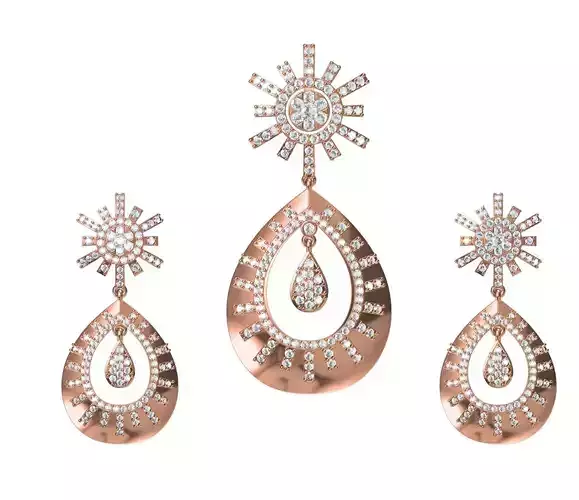 Women Earrings Pendant Set STL JCD Details