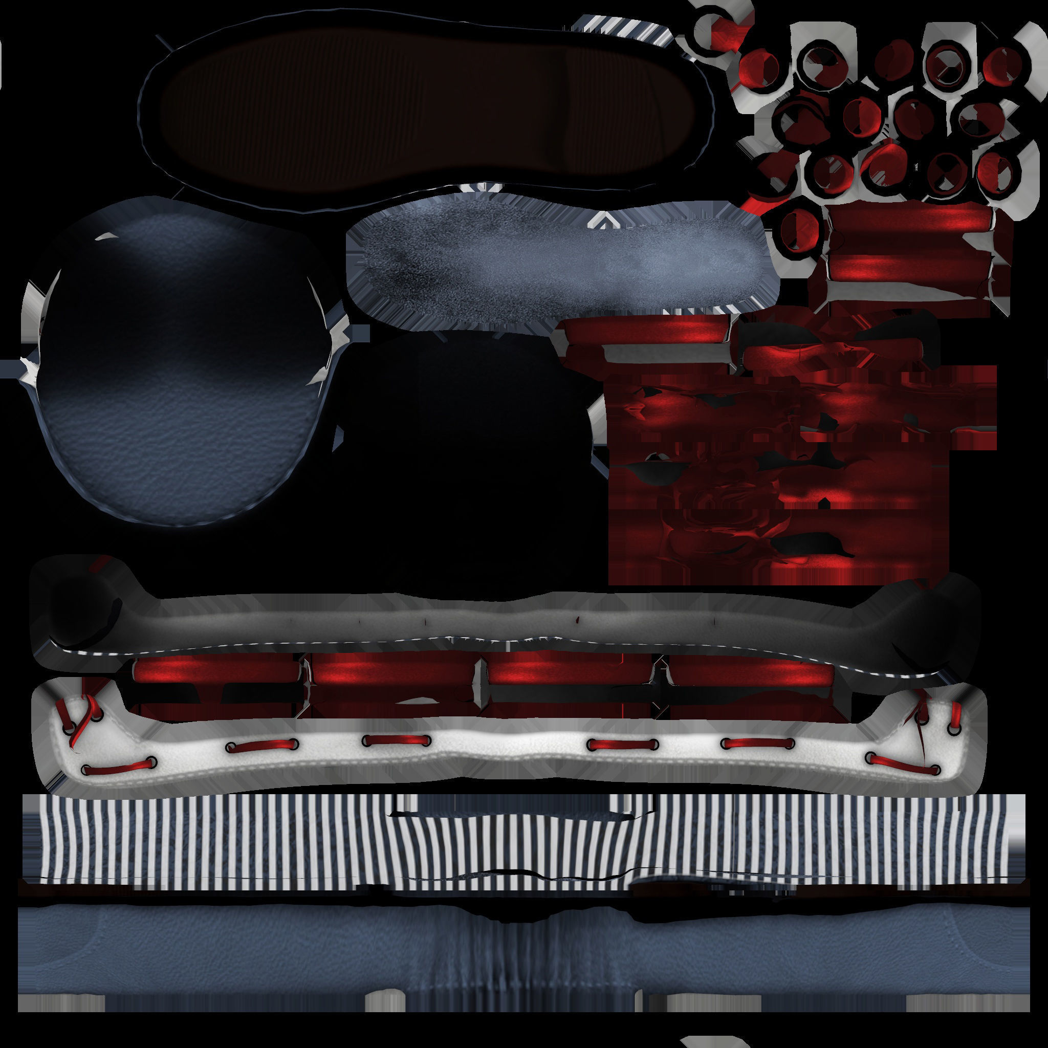 Flat Loafers Shoes Low-poly 3D model_11