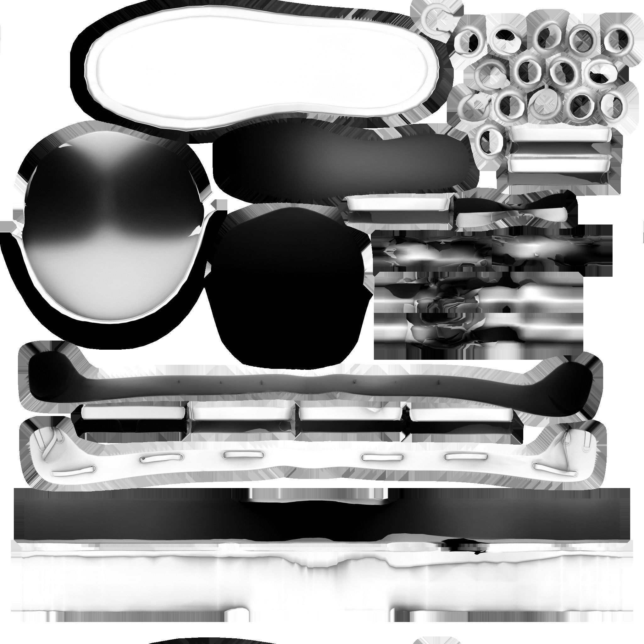 Flat Loafers Shoes Low-poly 3D model_15