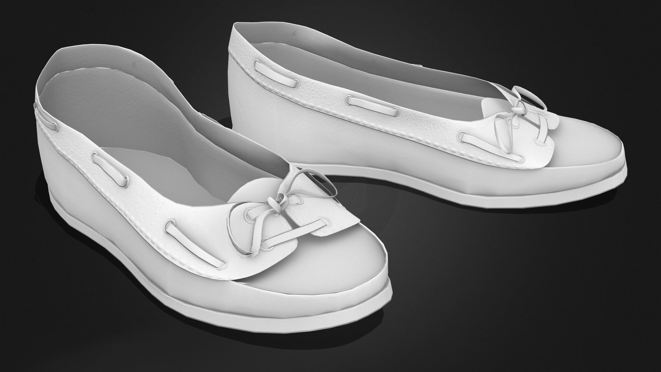 Flat Loafers Shoes Low-poly 3D model_8