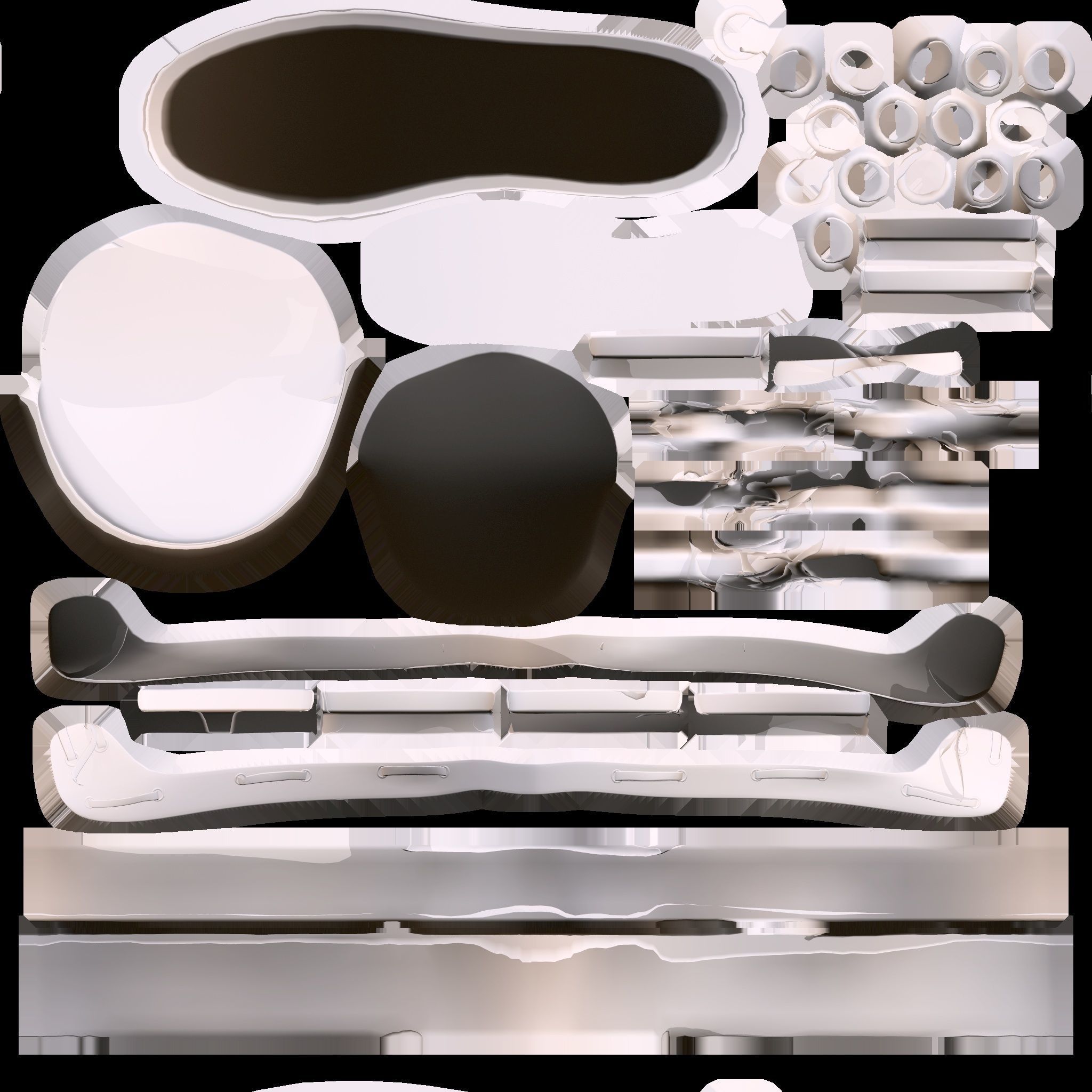 Flat Loafers Shoes Low-poly 3D model_9