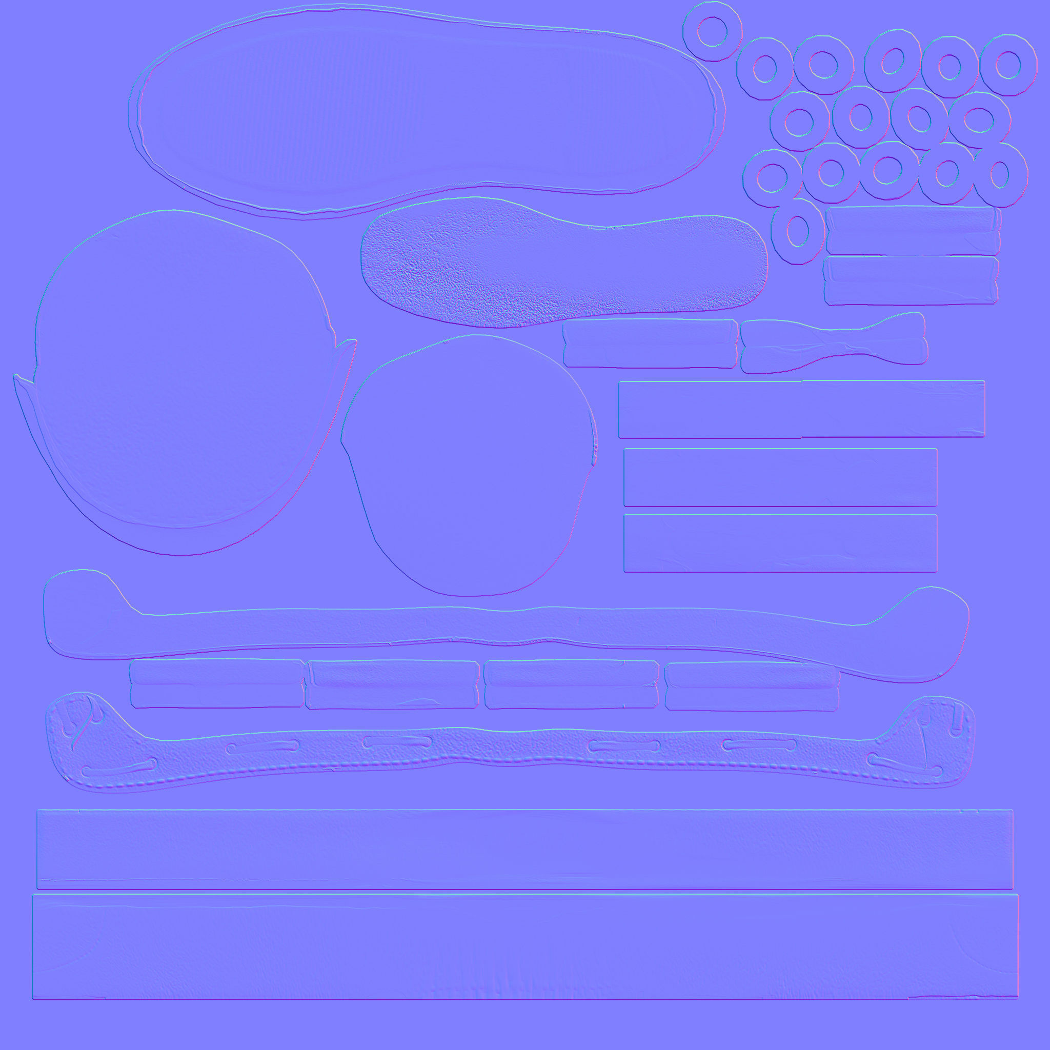 Flat Loafers Shoes Low-poly 3D model_13