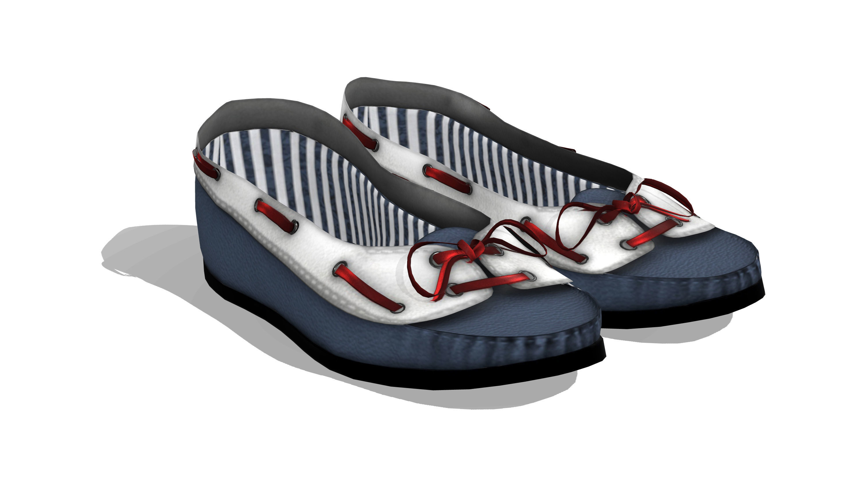 Flat Loafers Shoes Low-poly 3D model_5