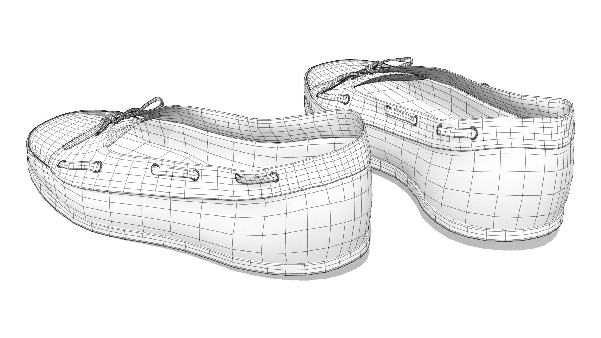 Flat Loafers Shoes Low-poly 3D model_7