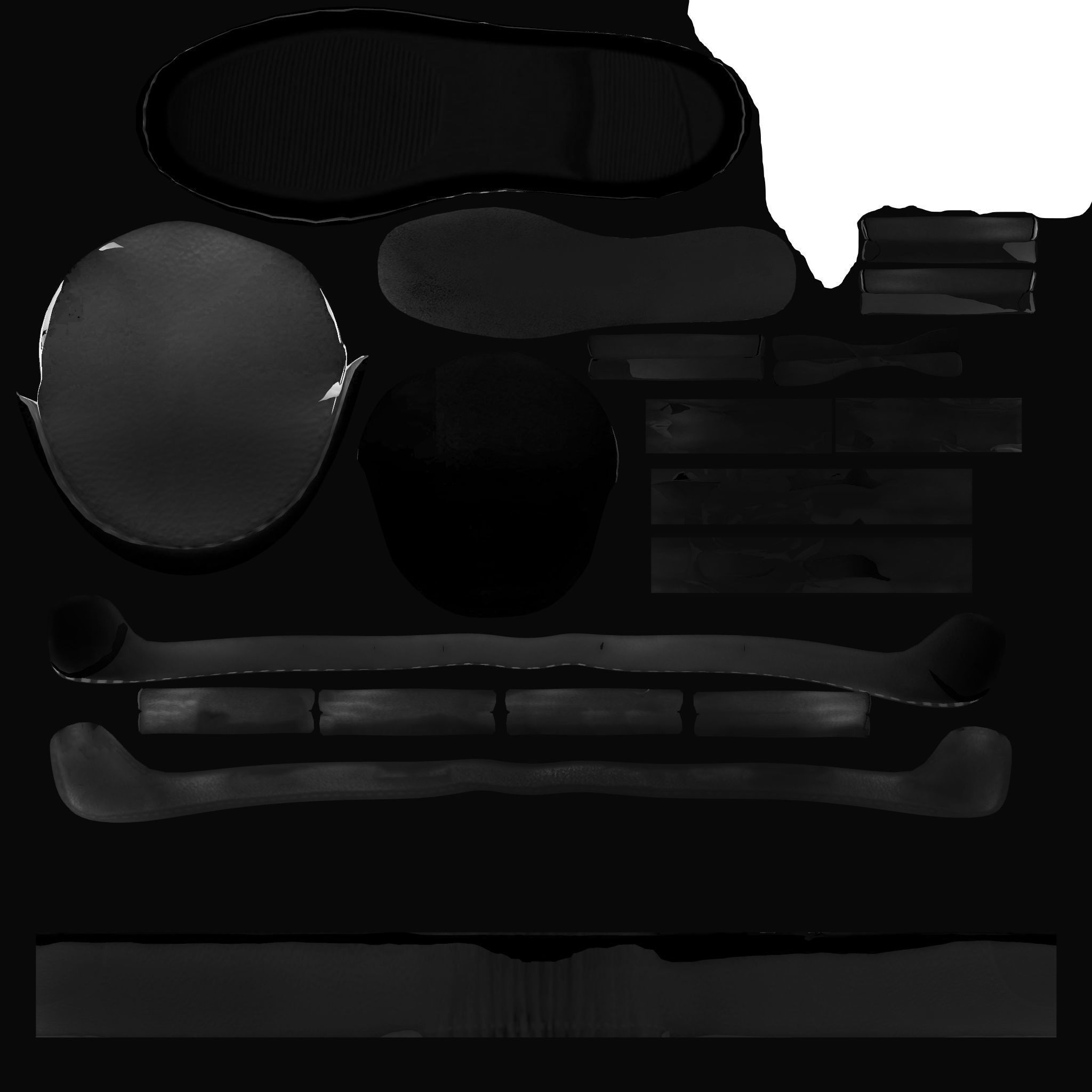 Flat Loafers Shoes Low-poly 3D model_14