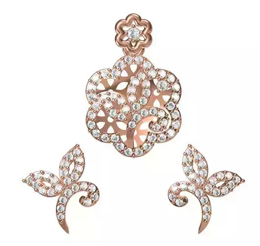 Women Earrings Pendant Set STL JCD Details