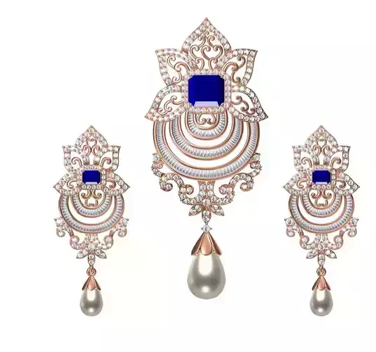Women Earrings Pendant Set STL JCD Details