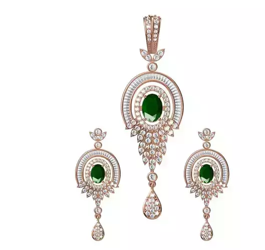 Women Earrings Pendant Set STL JCD Details
