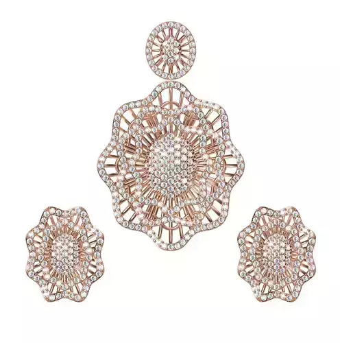 Women Earrings Pendant Set STL JCD Details