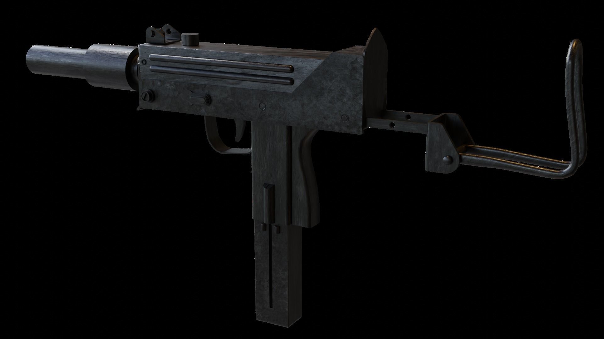 Mac 10 Smg Rifle Assault Gun Weapon Gun Rifle 3D Model Low-poly 3D model_1